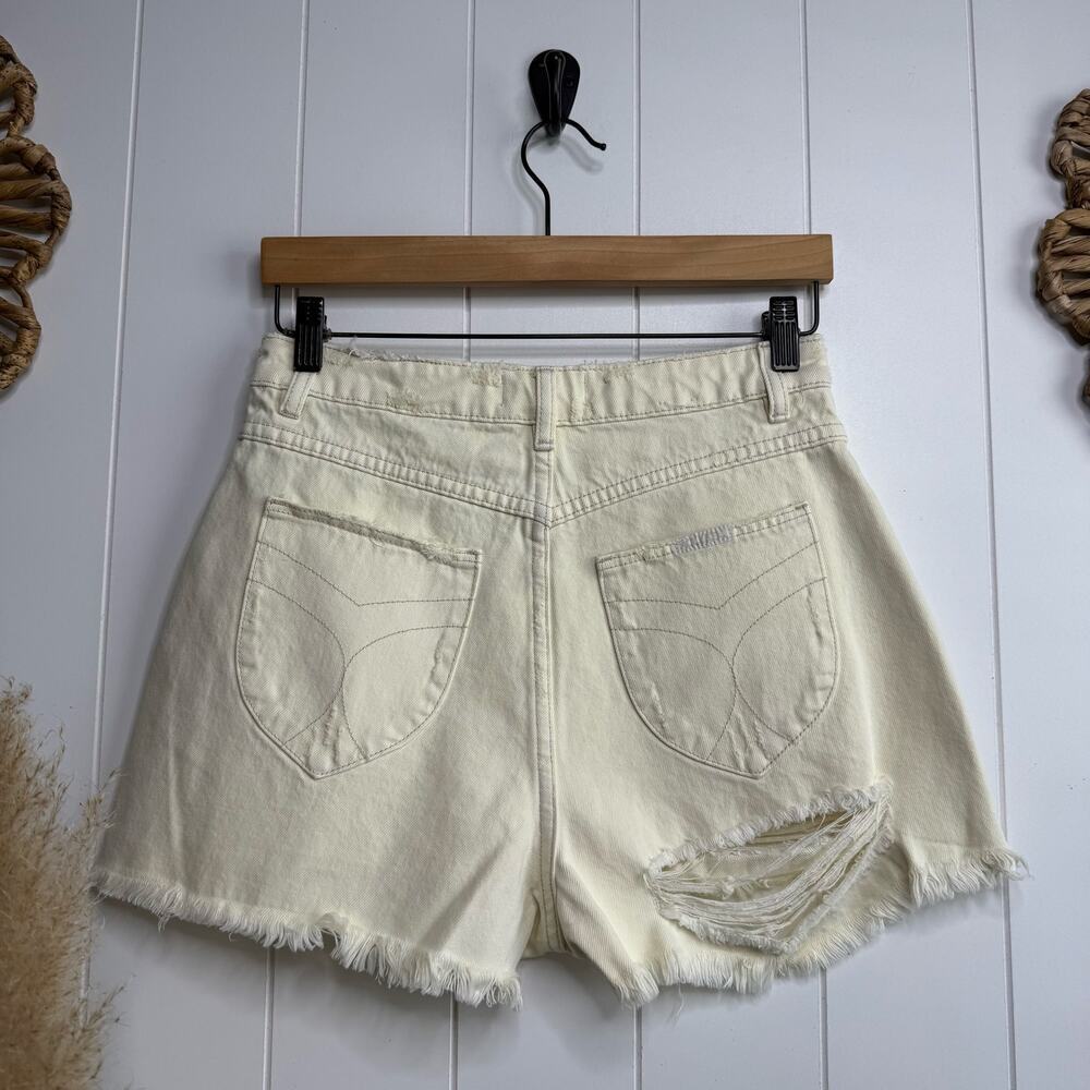 Rolla's x Free People shorts high rise denim 26 cotton distressed frayed ripped - Picture 7 of 12